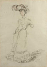 Load image into Gallery viewer, Oliver Messel Pencil And Watercolour An Elegant Lady Circa.1950