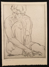Load image into Gallery viewer, Frederick Carter Etching "Seated Nude" 1932