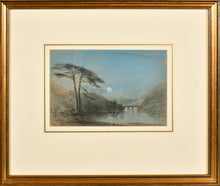 Load image into Gallery viewer, Henry Bright Pastel Moonlit River Landscape