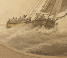 Load image into Gallery viewer, Samuel Atkins Watercolour Study Of A Cutter In A Heavy Sea Circa.1790