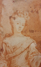 Load image into Gallery viewer, Red Chalk Portrait Drawing The Hon. Lucy Sherard Circa.1700