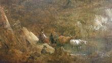 Load image into Gallery viewer, Benjamin Barker Of Bath Landscape With Drovers Resting And Cattle Watering Oil On Canvas 1833