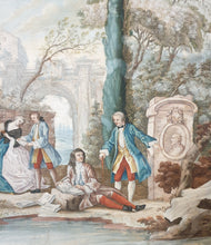 Load image into Gallery viewer, Rococo Landscape With Figures An Allegory Of Poetry 18th.Century Gouache Watercolour Circa.1760