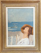 Load image into Gallery viewer, Arthur Wardle R.I Oil Study Circa.1910 Asleep At The Beach