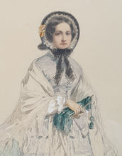 Load image into Gallery viewer, Edmond Eugénie Morin Pencil And Watercolour Drawing Lady Wearing A Bonnet 1858