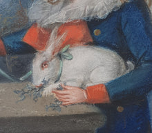 Load image into Gallery viewer, 18th.Century Pastel Portrait A Boy With His Pet Rabbit Circa.1785