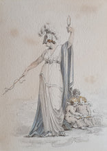 Load image into Gallery viewer, John Samuel Agar Watercolour An Allegory Of Prudence Circa.1795