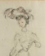 Load image into Gallery viewer, Oliver Messel Pencil And Watercolour An Elegant Lady Circa.1950