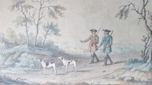 Load image into Gallery viewer, William Woollett Watercolour Drawing Two Sportsmen With Their Dogs In A Landscape Circa.1760