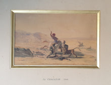 Load image into Gallery viewer, Jean Nicolas Henri De Chacaton French School Orientalist Watercolour The Lion Hunt 1841