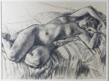Load image into Gallery viewer, Robert Sargent Austin R.A. Charcoal Drawing Reclining Female Nude 1937