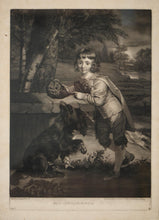 Load image into Gallery viewer, Valentine Green After Sir Joshua Reynolds P.R.A Mezzotint Engraving Charles Earl Of Dalkeith With His Pet Owl 1778
