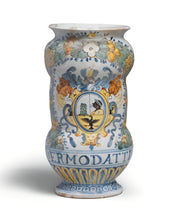 Load image into Gallery viewer, Italian Armorial Maiolica Albarello Castelli Circa.1660
