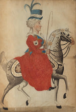 Load image into Gallery viewer, German School 18th.Century Equestrian Watercolour Portraits Of Noblewomen Circa.1780
