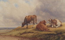 Load image into Gallery viewer, Thomas Baker Of Leamington Watercolour Cattle In A Landscape 1861
