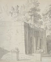 Load image into Gallery viewer, Circle Of Hubert Robert Watercolour Drawing The Gardens Of The Villa Aldobrandini Frascati Circa.1770
