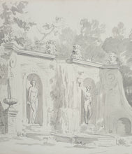 Load image into Gallery viewer, Circle Of Hubert Robert Watercolour Drawing The Gardens Of The Villa Aldobrandini Frascati Circa.1770
