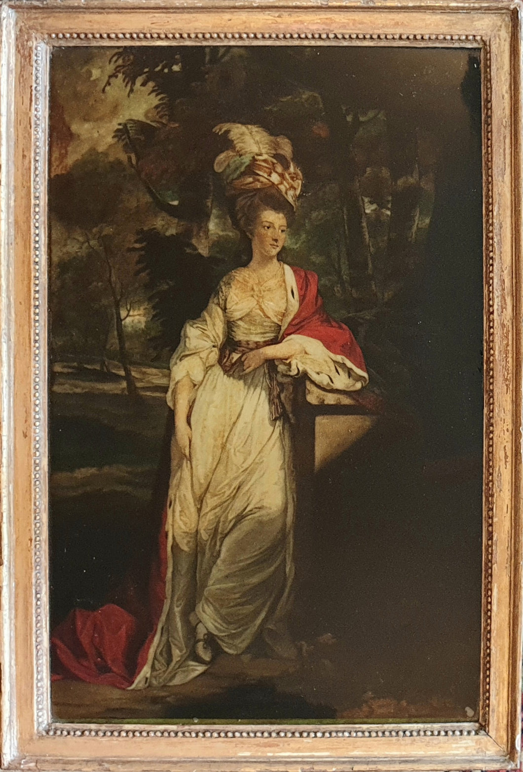 Mary Isabella Duchess Of Rutland Large 18th.Century Reverse Glass Mezzotint Engraving By Valentine Green After Sir Joshua Reynolds
