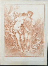 Load image into Gallery viewer, Nymphs And Cupids Crayon Manner Engraving After François Boucher Circa.1788
