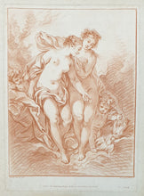 Load image into Gallery viewer, Nymphs And Cupids Crayon Manner Engraving After François Boucher Circa.1788
