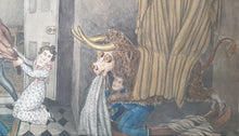 Load image into Gallery viewer, Attr. M Egerton Early 19th.Century Caricature Watercolour Drawing Terror Caused By A Rocking Horse In Disguise Circa.1820
