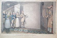 Load image into Gallery viewer, Attr. M Egerton Early 19th.Century Caricature Watercolour Drawing Fear Caused By A Clock In Disguise Circa.1820
