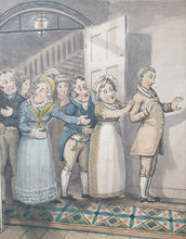 Load image into Gallery viewer, Attr. M Egerton Early 19th.Century Caricature Watercolour Drawing Fear Caused By A Clock In Disguise Circa.1820
