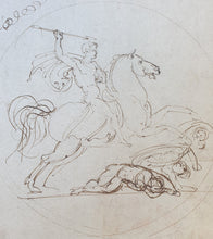 Load image into Gallery viewer, Benjamin Robert Haydon Pen And Ink Study Of A Mounted Warrior Circa.1815
