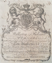 Load image into Gallery viewer, Rococo Trade Card Willerton And Roberts Turners And Toy Makers London Circa.1768
