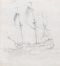 Load image into Gallery viewer, Willem Van Der Velde II 17th.Century Dutch School Study Of A Warship 1690
