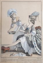 Load image into Gallery viewer, Pierre Thomas Le Clerc Hand Coloured Copper Engraving La Distraite 1778

