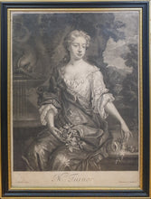 Load image into Gallery viewer, I Beckett Mezzotint Engraving After Sir Godfrey Kneller Mrs Turnor Circa.1685
