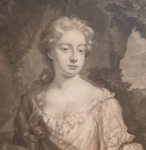 Load image into Gallery viewer, I Beckett Mezzotint Engraving After Sir Godfrey Kneller Mrs Turnor Circa.1685
