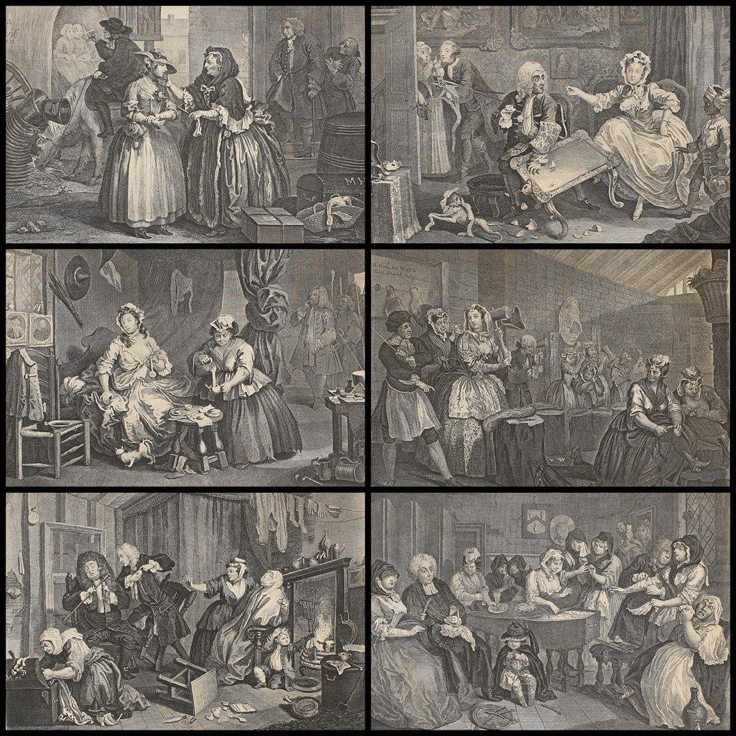 Willliam Hogarth The Harlots Progress The Set Of Six Copper Engravings