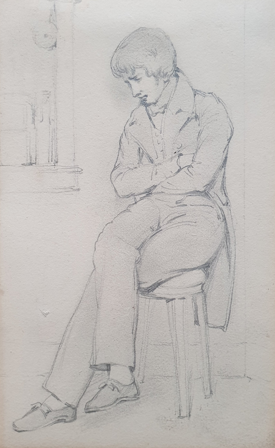 William Mulready R.A. Pencil Study Of A Young Man Circa.1840