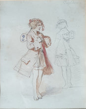 Load image into Gallery viewer, Maurice Sand Watercolour Costume Design Cupidon Circa.1860

