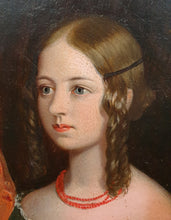 Load image into Gallery viewer, Siblings A Pair Of Early Victorian Small Oil Portraits Of Children Circa.1840
