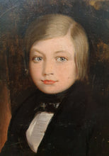 Load image into Gallery viewer, Siblings A Pair Of Early Victorian Small Oil Portraits Of Children Circa.1840
