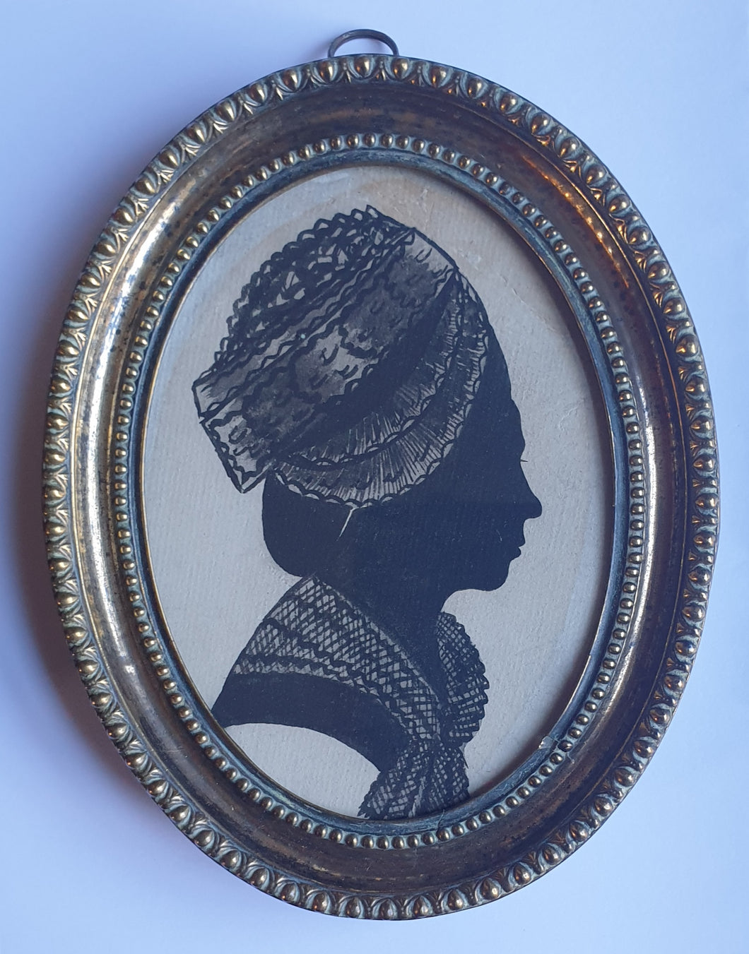 Georgian Painted Silhouette Portrait Of A Lady Circa.1780
