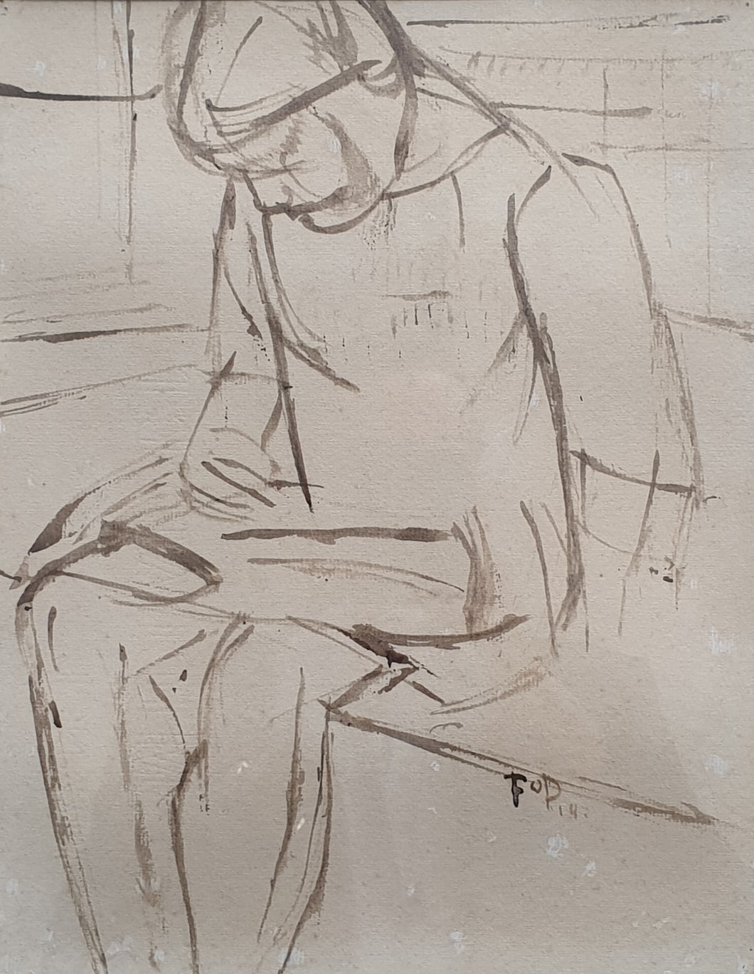 Frank Owen Dobson R.A. Study Of A Seated Girl 1914