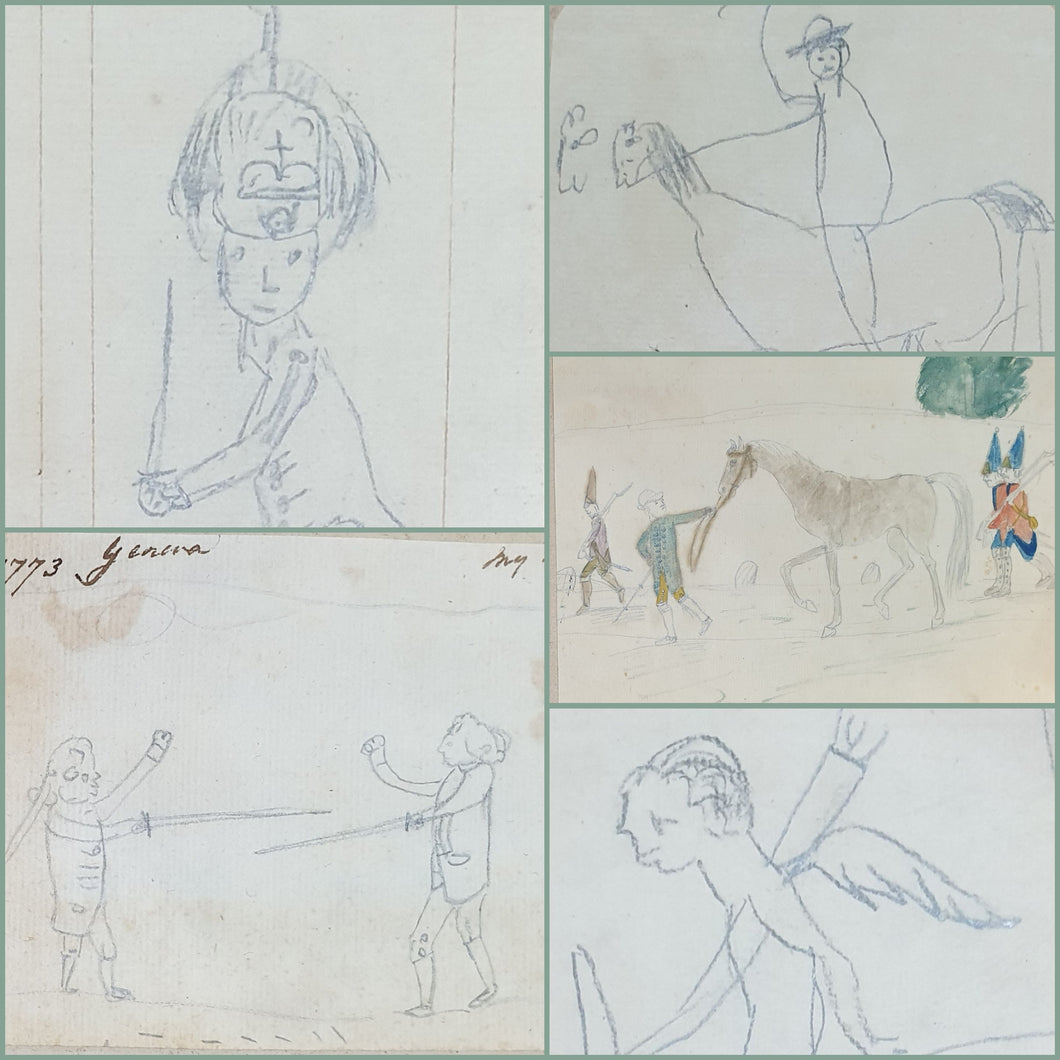 A Rare Group Of 18th.Century Children's Drawings By William Lock Of Norbury Circa.1772