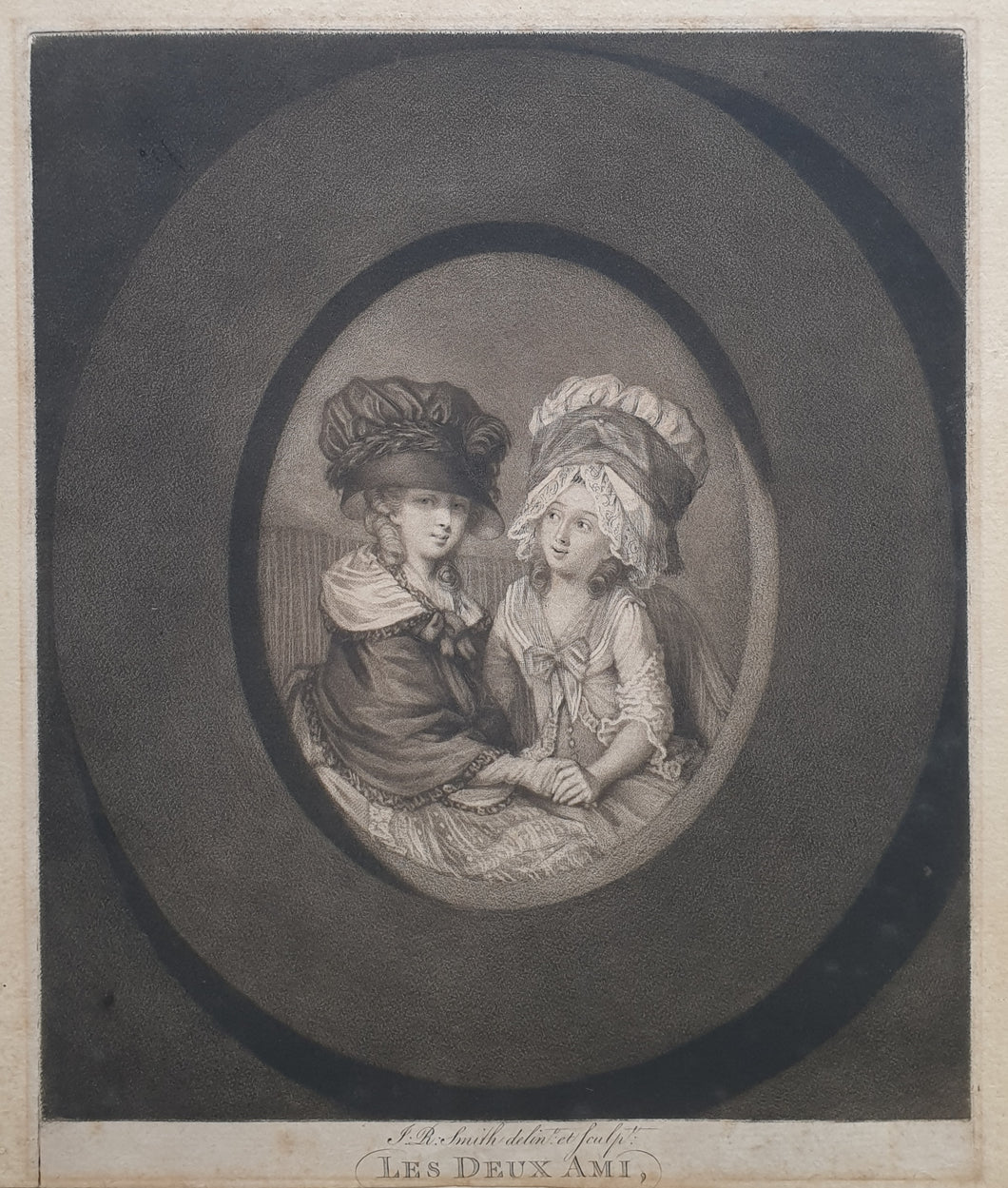 John Raphael Smith R.A Les Deux Ami Mezzotint Engraving 1778