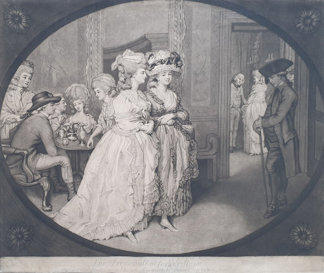 John Raphael Smith R.A 18th.Century Mezzotint Engraving The Promenade At Carlisle House 1781