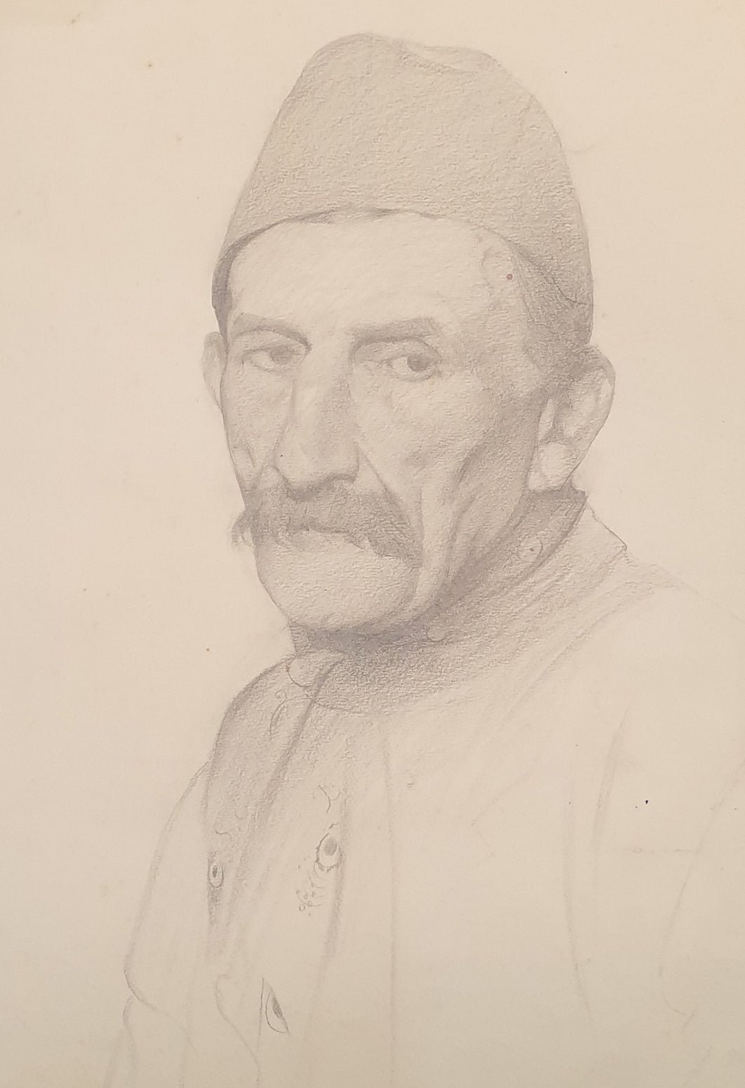James Kerr-Lawson Pencil Study For The Portrait Of Abdulla Circa.1900