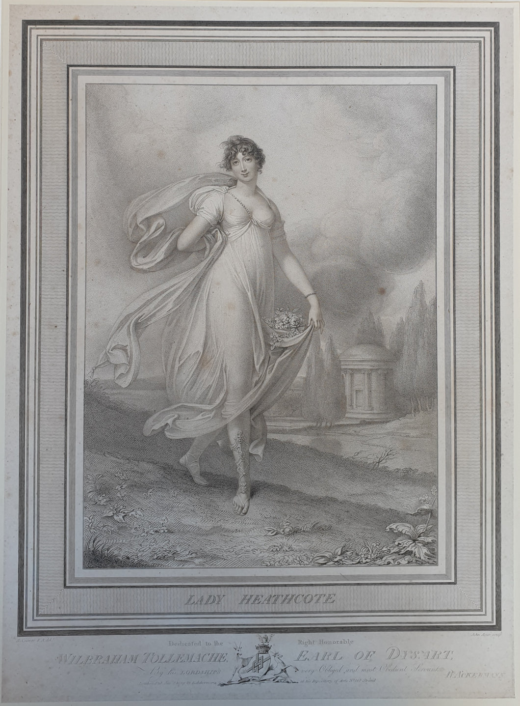 John Samuel Agar After Richard Cosway R.A Lady Heathcote Stipple Engraving 1809