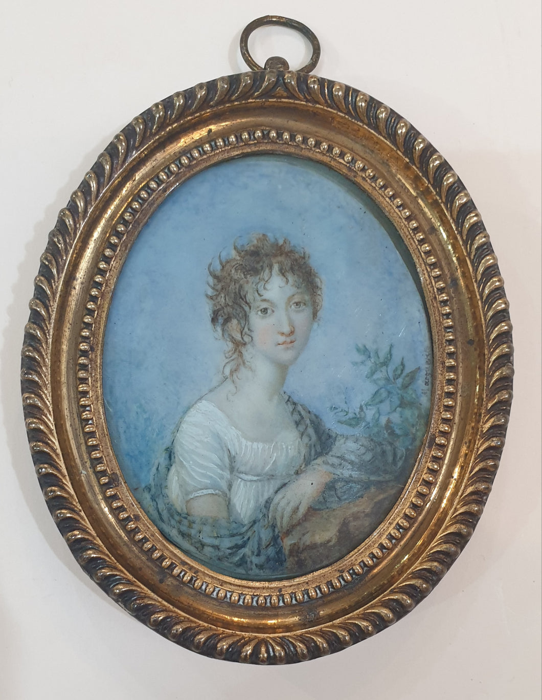 Caroline De Sedron Countess De Senan French School Early 19th.Century Portrait Miniature Circa. 1810.