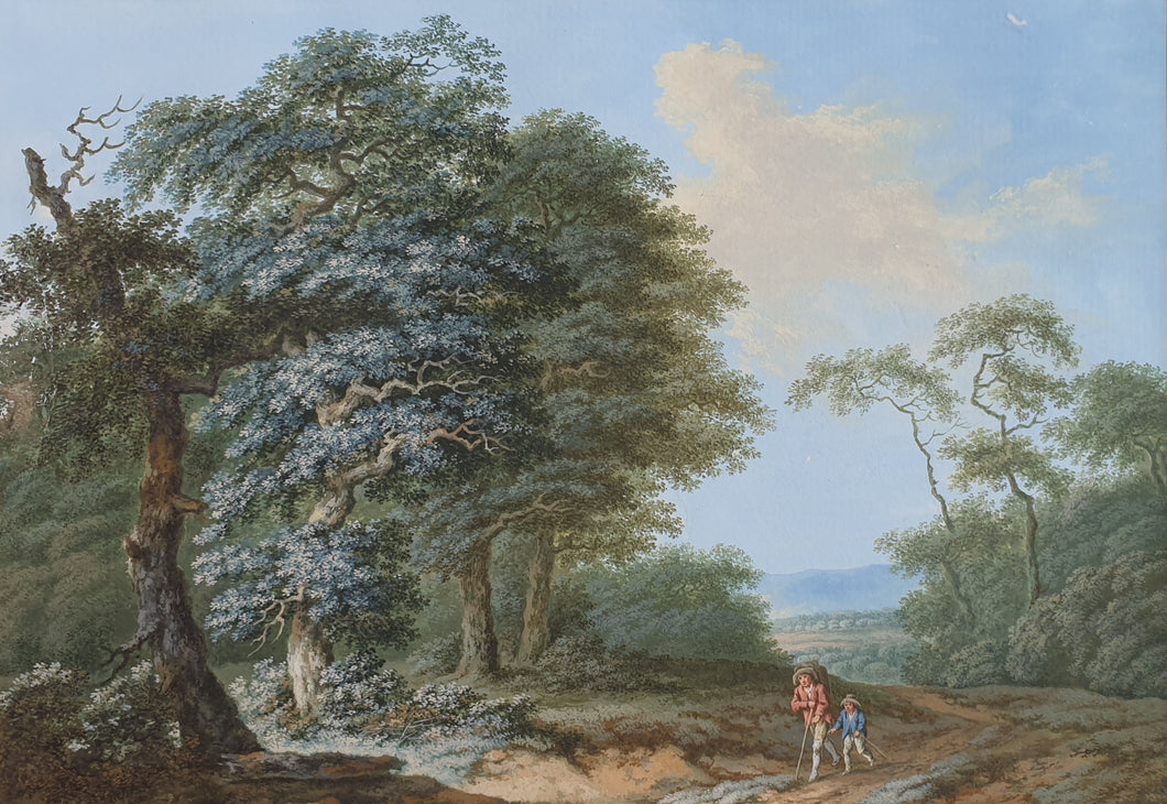FW Hoijnck 18th.Century Dutch School Gouache Landscape Painting 1792.