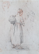 Load image into Gallery viewer, Abraham Jan Ruytenschildt Late 18th.Century Dutch School Red And Black Chalk Drawing Figure Studies
