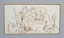 Load image into Gallery viewer, 18th.Century Neo-Classical Pen And Ink Drawing Amphrite And Her Attendants Circa.1780

