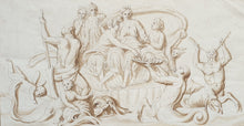 Load image into Gallery viewer, 18th.Century Neo-Classical Pen And Ink Drawing Amphrite And Her Attendants Circa.1780
